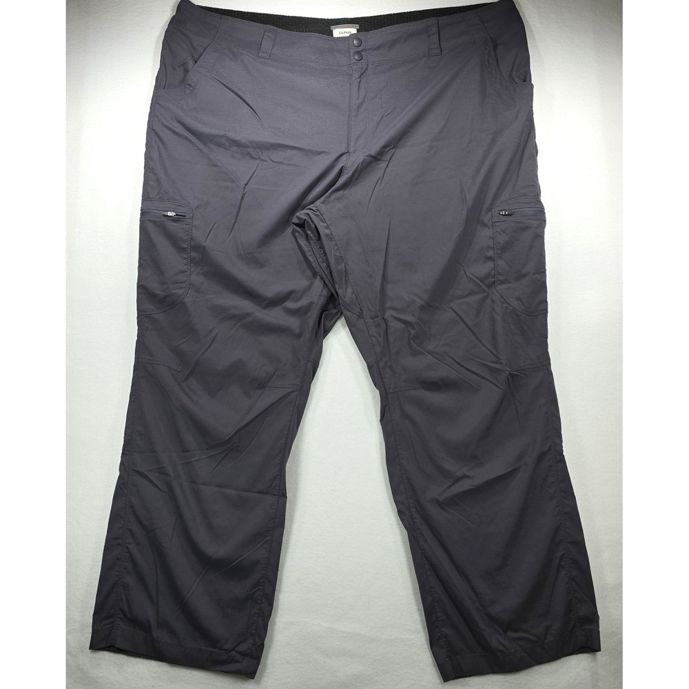 LL Bean Vista Camp Pants Womens 26W Gray‎ Nylon Stretch Cargo Hiking Trousers